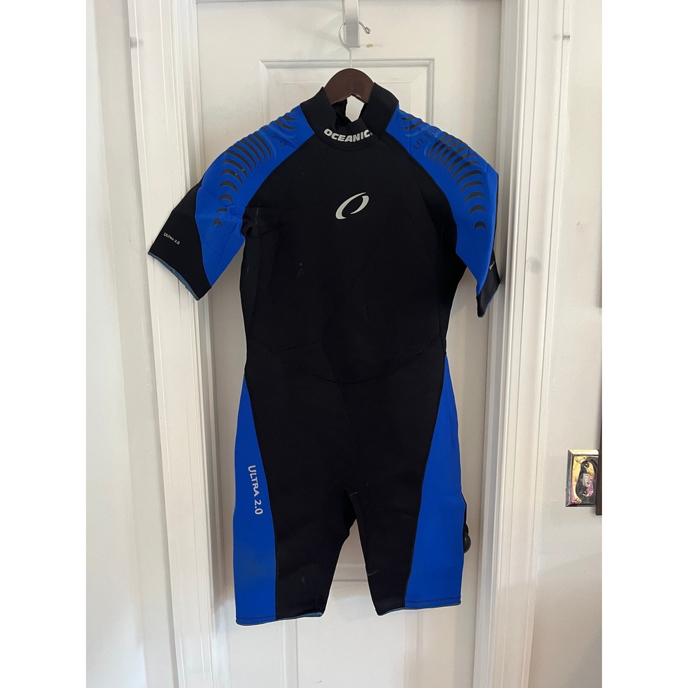 Oceanic‎ Ultra 2.0 Shorty Wetsuit Black Blue Neoprene Scuba